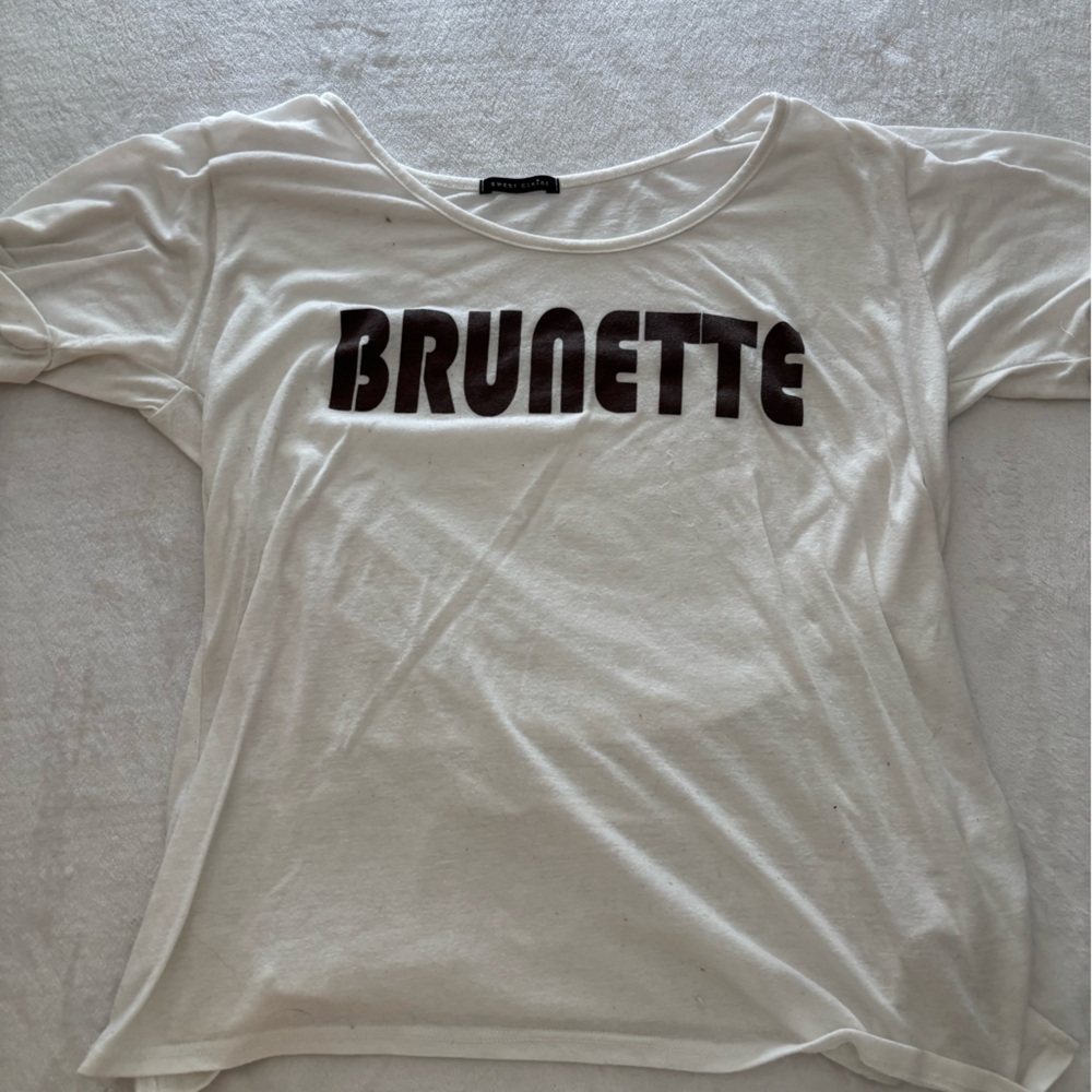 Brunette Graphic White T-Shirt